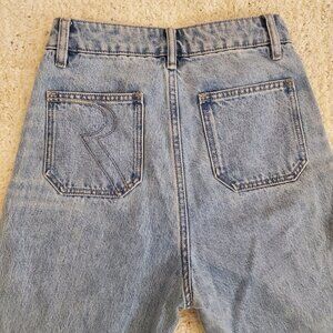 Reformation Cynthia High Rise Straight Leg Jeans Button Fly Vintage Wash